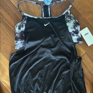 Nike Black Tank Top with Built in Sportsbra  - Tankini or Exercise Top - L -NWT